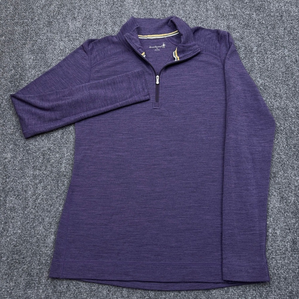 Smartwool Base Layer Women's Large Purple Classic Thermal Merino 1/4 Zip LS